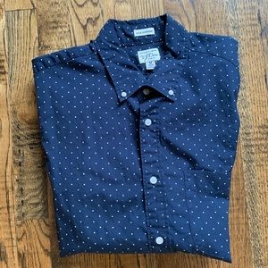 J.Crew Blue and White polka dot button down